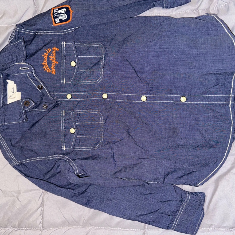 Button up with patch